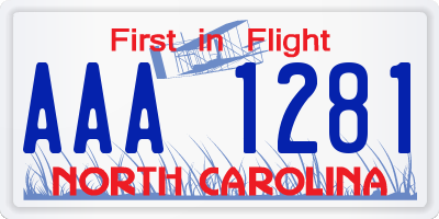 NC license plate AAA1281