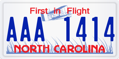 NC license plate AAA1414