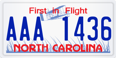 NC license plate AAA1436