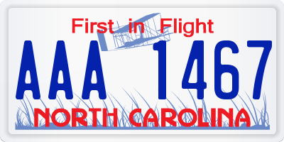 NC license plate AAA1467