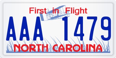 NC license plate AAA1479