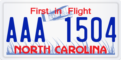 NC license plate AAA1504