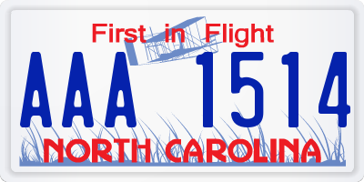 NC license plate AAA1514