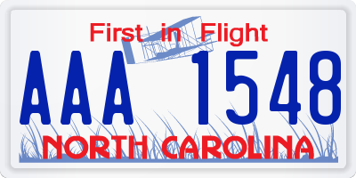 NC license plate AAA1548