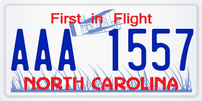 NC license plate AAA1557