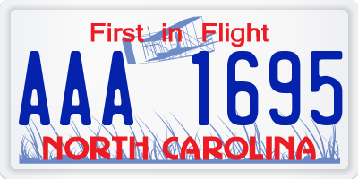 NC license plate AAA1695