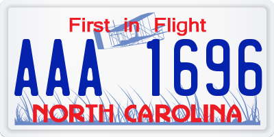 NC license plate AAA1696