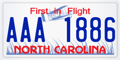 NC license plate AAA1886