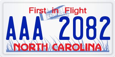 NC license plate AAA2082