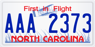 NC license plate AAA2373