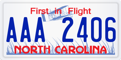 NC license plate AAA2406