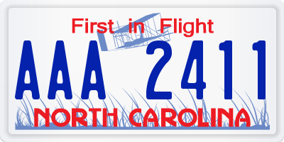 NC license plate AAA2411