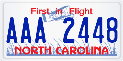 NC license plate AAA2448