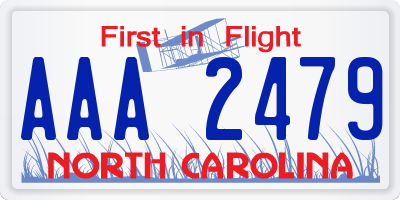 NC license plate AAA2479