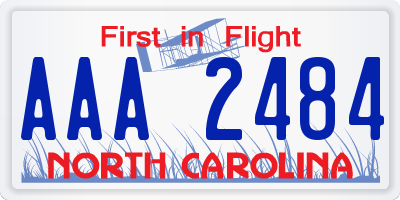 NC license plate AAA2484
