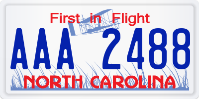 NC license plate AAA2488