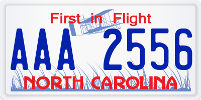 NC license plate AAA2556