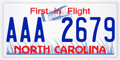 NC license plate AAA2679