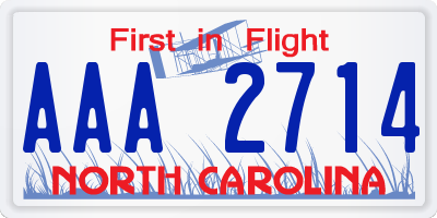 NC license plate AAA2714