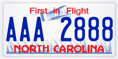 NC license plate AAA2888