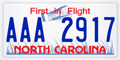 NC license plate AAA2917