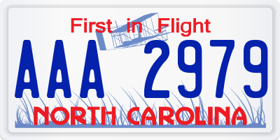 NC license plate AAA2979