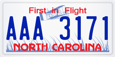NC license plate AAA3171