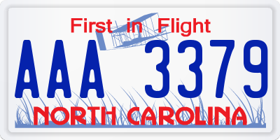 NC license plate AAA3379