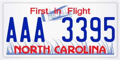 NC license plate AAA3395