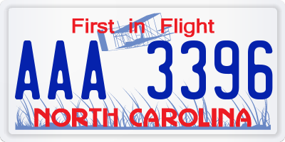 NC license plate AAA3396