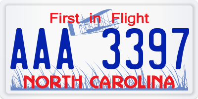 NC license plate AAA3397