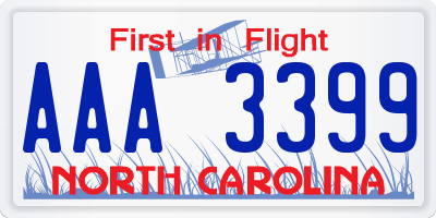 NC license plate AAA3399