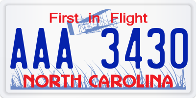 NC license plate AAA3430