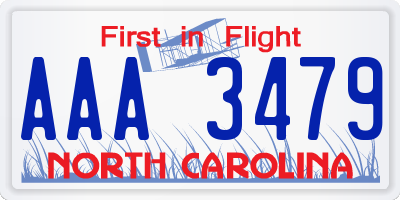 NC license plate AAA3479