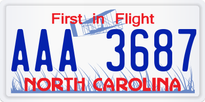 NC license plate AAA3687