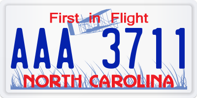 NC license plate AAA3711