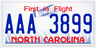 NC license plate AAA3899