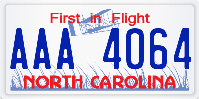NC license plate AAA4064