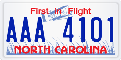 NC license plate AAA4101