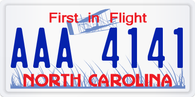 NC license plate AAA4141