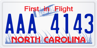 NC license plate AAA4143