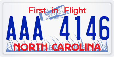 NC license plate AAA4146