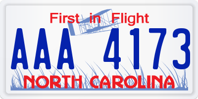 NC license plate AAA4173