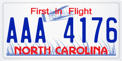 NC license plate AAA4176