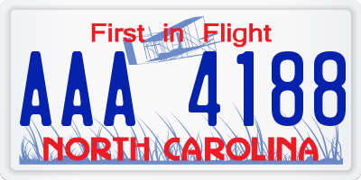 NC license plate AAA4188