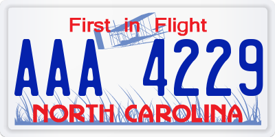 NC license plate AAA4229