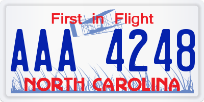 NC license plate AAA4248