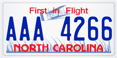 NC license plate AAA4266