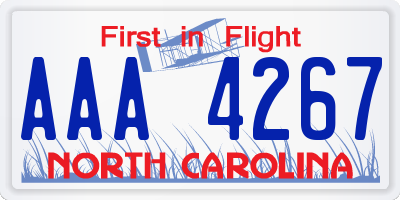 NC license plate AAA4267