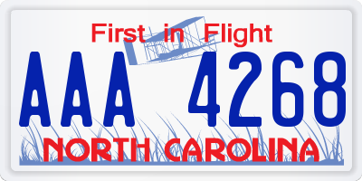 NC license plate AAA4268